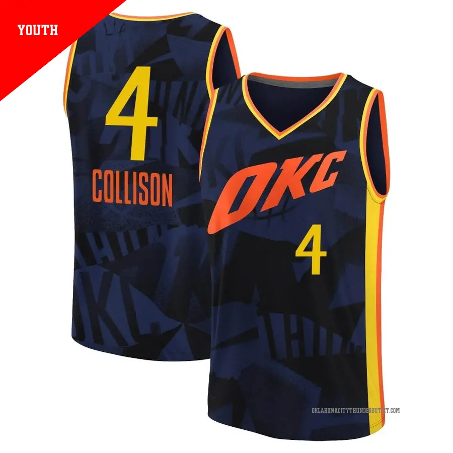 4 Women s Nick Collison Oklahoma City Thunder Navy Swingman JerseyStatement Edition